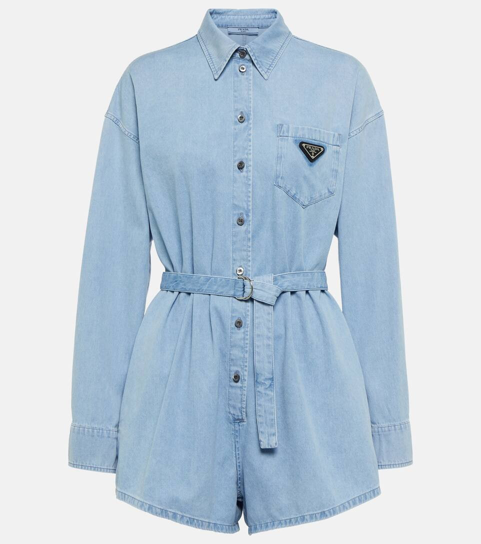 Logo belted chambray playsuit | Mytheresa (UK)
