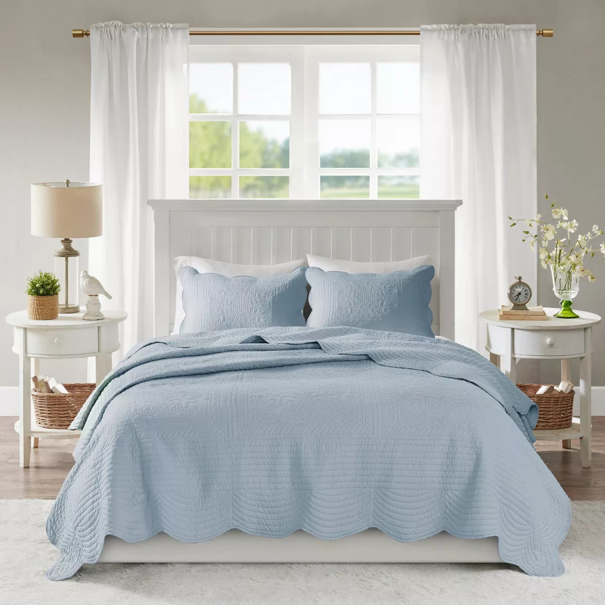 Madison Park 3pc Genoa Scalloped Edge Reversible Coverlet Set | Target