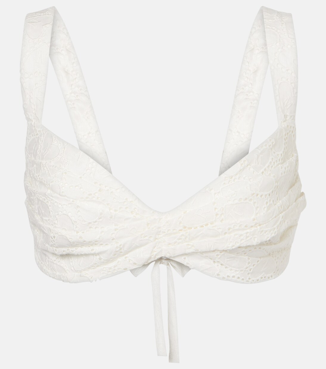 Crush Embroidered linen bra top | Mytheresa (UK)
