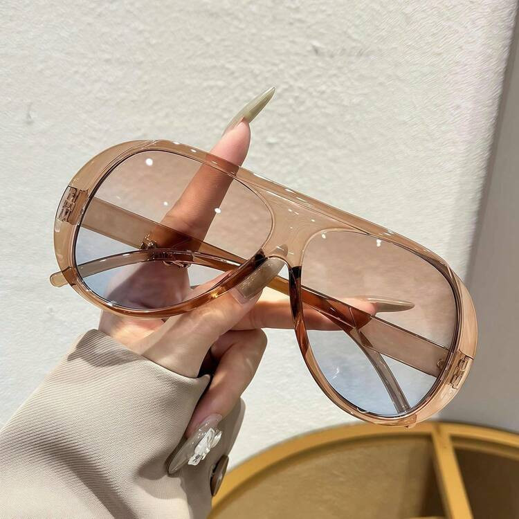 1PC New Vintage Design Oversized Square Fashion Glasses, High-End Street Style Party Festival Everyday Casual Eyewear Beach Accessories For Women Glasses Shades Plain Casual PC None Casual PC None Casual PC None | SHEIN