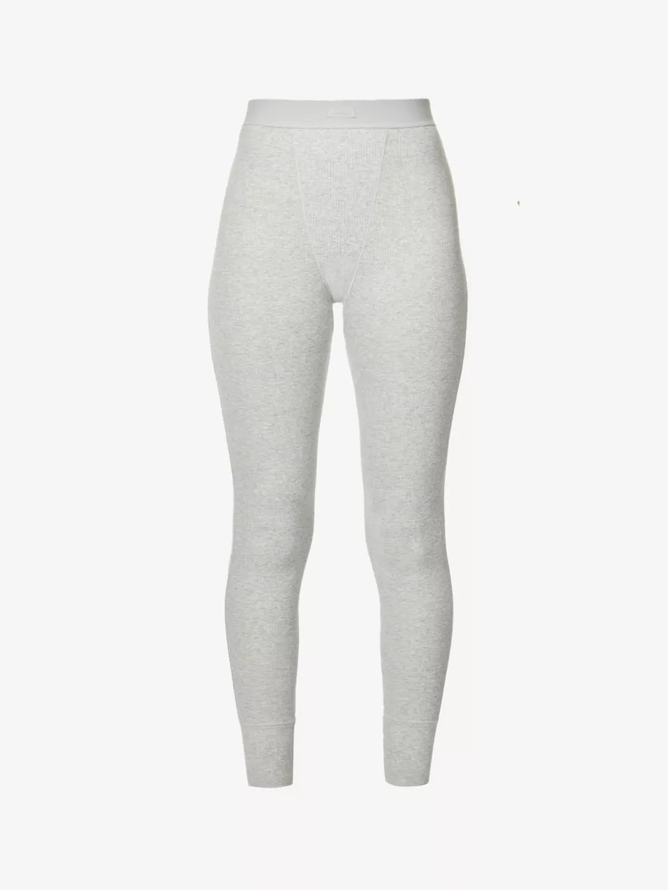 Ribbed high-rise stretch-cotton leggings | Selfridges