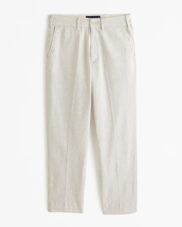 Men's Loose Linen-Blend Permacrease Trouser | Men's Bottoms | Abercrombie.com | Abercrombie & Fitch (US)