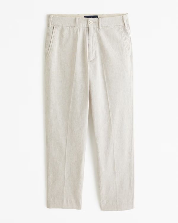 Loose Linen-Blend Permacrease Trouser | Abercrombie & Fitch (US)