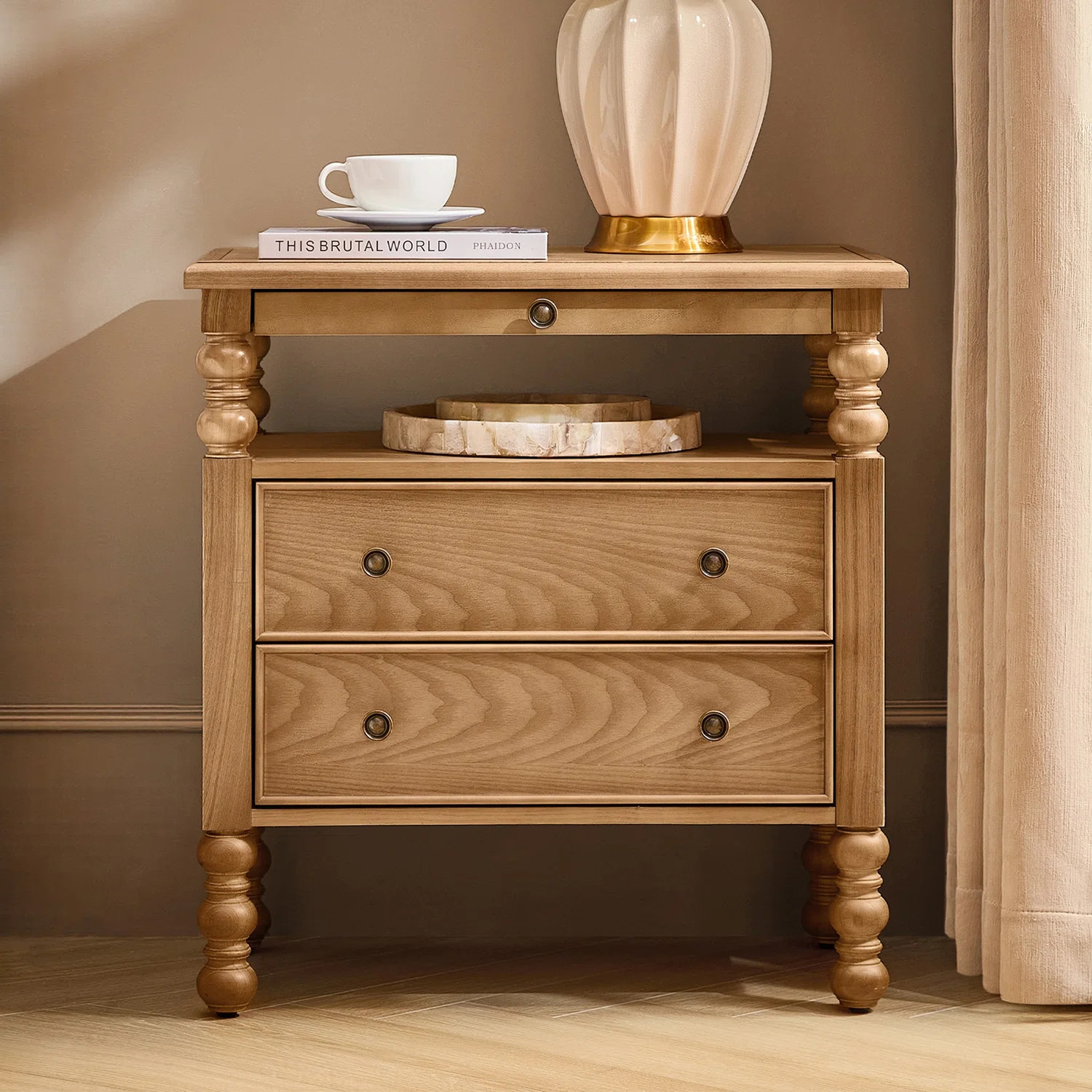 Aristidh Traditional 26"W 2-Drawer End Table with Charging Station and Pull-Out Shelf and Easy As... | Wayfair North America