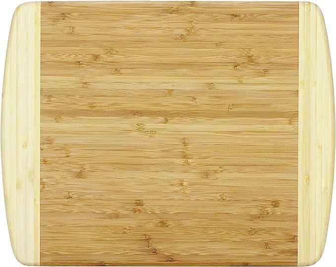 Totally Bamboo Kauai Bamboo Serving & Cutting Board, 14" x 11.5", Natural Two Tone | Amazon (US)