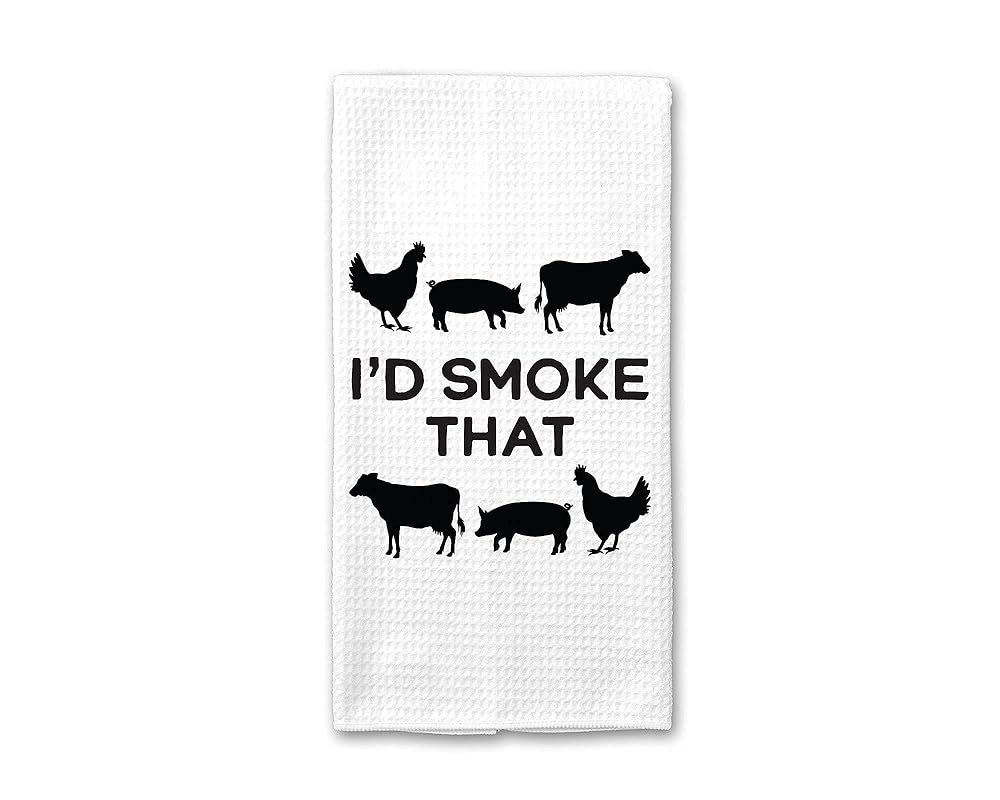 I'd Smoke That Grilling Towel | Mens Kitchen Towel | Men Grilling Gift | Wedding Gift | BBQ Dish ... | Amazon (US)