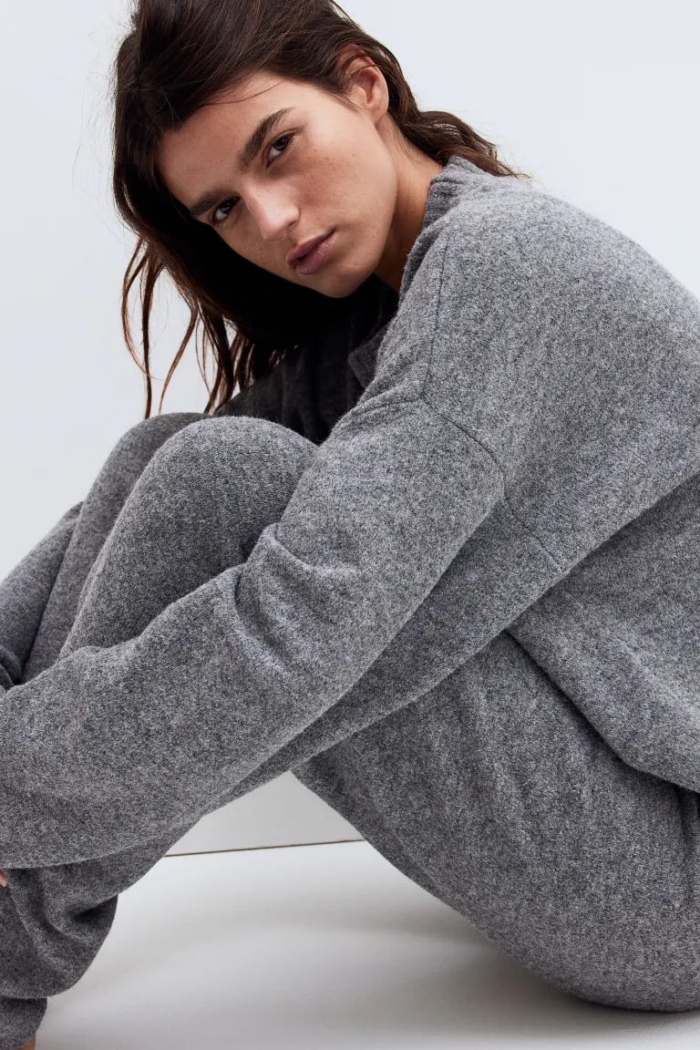 Fine-knit Joggers - Gray melange - Ladies | H&M US | H&M (US + CA)