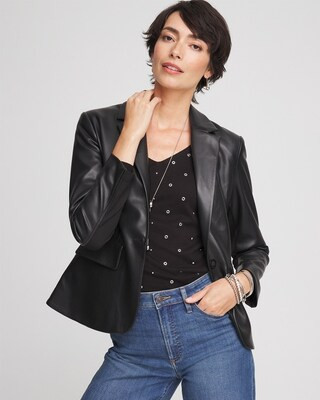 Faux Leather Peplum Blazer | Chico's
