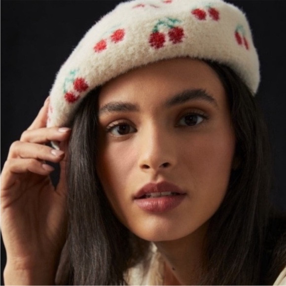 Anthropologie Cherry Beret French hat. | Poshmark