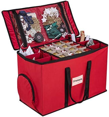 WBHome Christmas Ornament Storage Box & Figurines Container, 3''& 4'' Compartment Storage Container  | Amazon (US)
