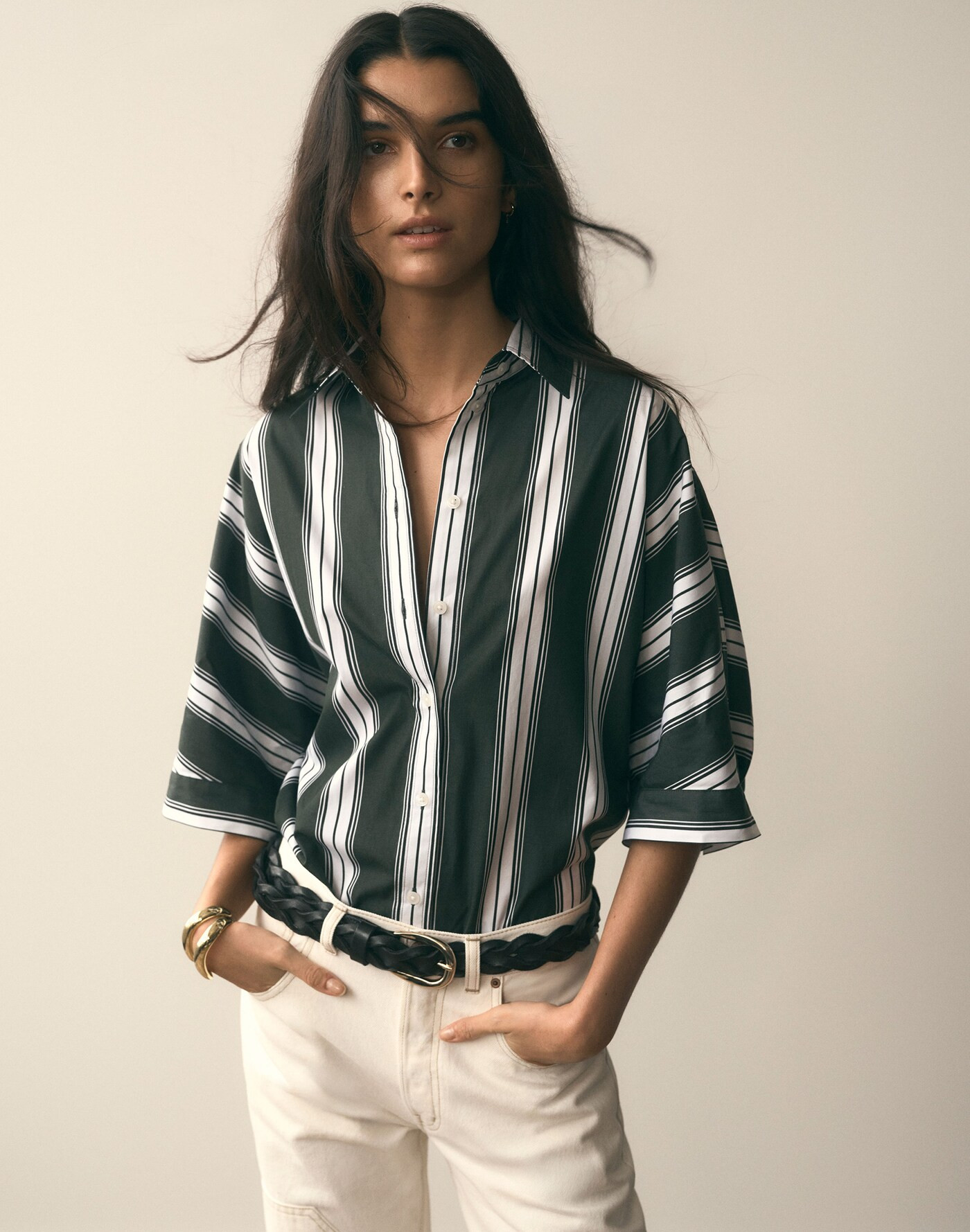 Oversized Pleated-Sleeve Button-Up Shirt | Madewell | Madewell
