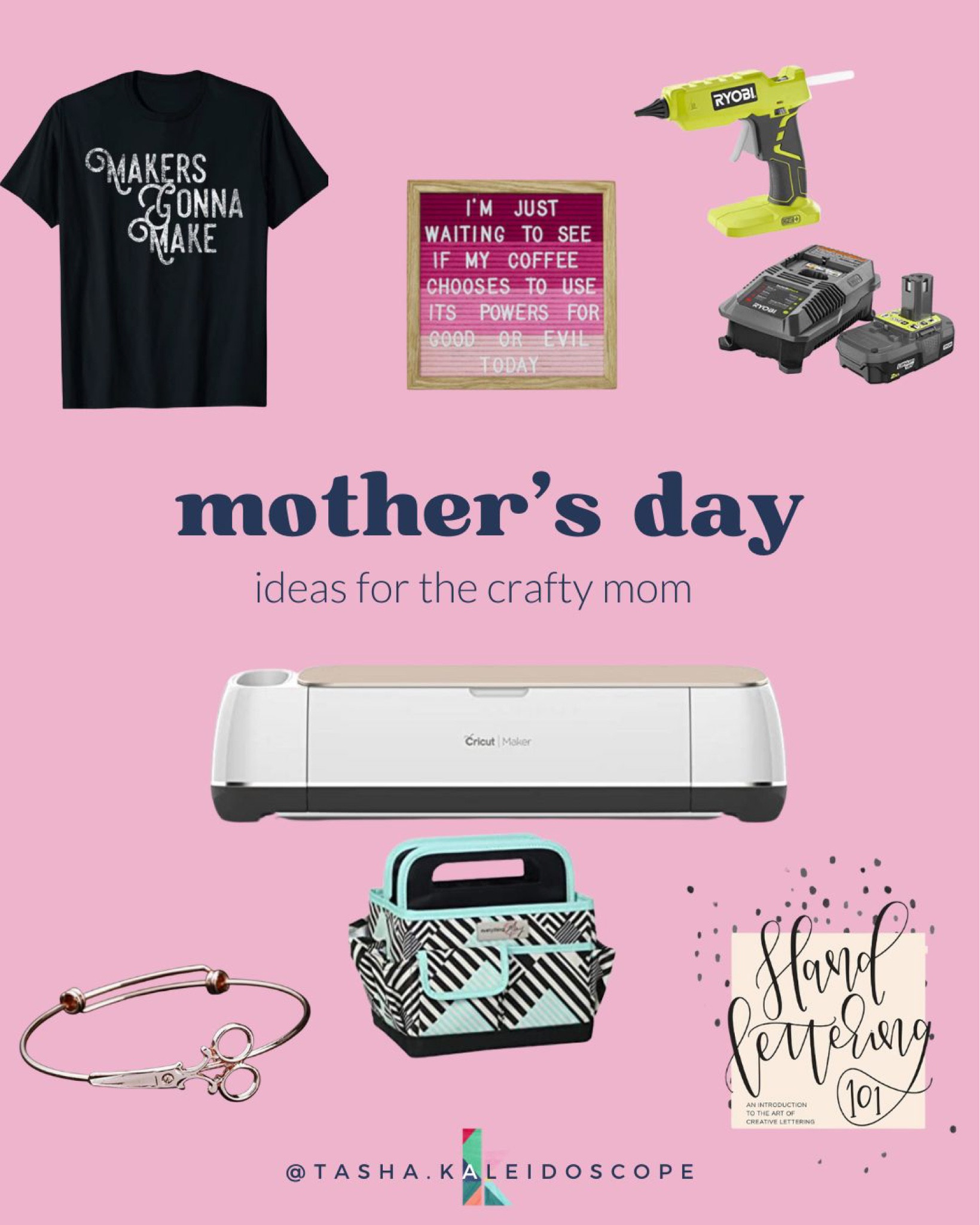 Mother's Day gift ideas for the crafty mom. 

Mother's Day, gift guide, crafty gift ideas, Ryobi tools, Cricut maker, hand lettering book, origami kit, makers gonna make shirt

#LTKSeasonal #LTKunder100 #LTKGiftGuide