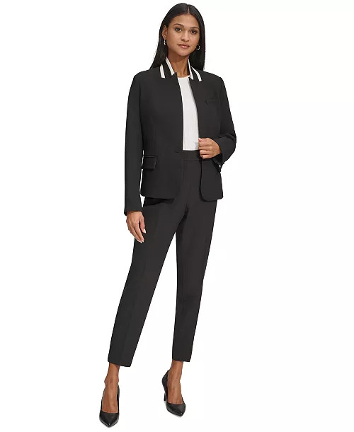 Karl Lagerfeld Women's Reverse Lapel One Button Blazer | Macy's