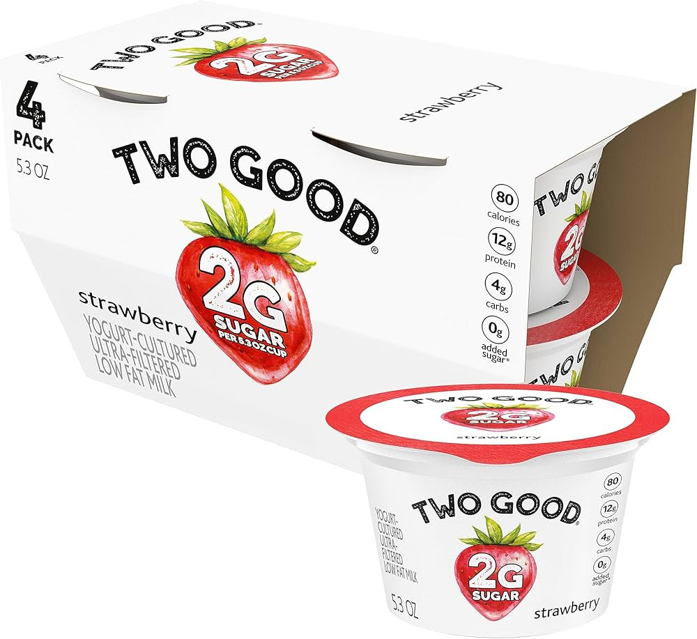 Two Good Strawberry Flavored Lower Sugar, Low Fat Greek Yogurt Cultured Product, Gluten Free, Ket... | Amazon (US)