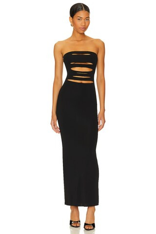 Carlita Midi Dress in Black | Revolve Clothing (Global)