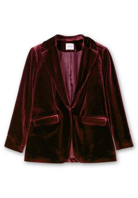 Samtblazer mit 1-Knopf-Verschluss, taillierte Form - bordeaux | sheego | sheego (DE)