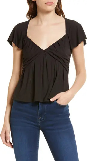Gathered Cap Sleeve Blouse | Nordstrom
