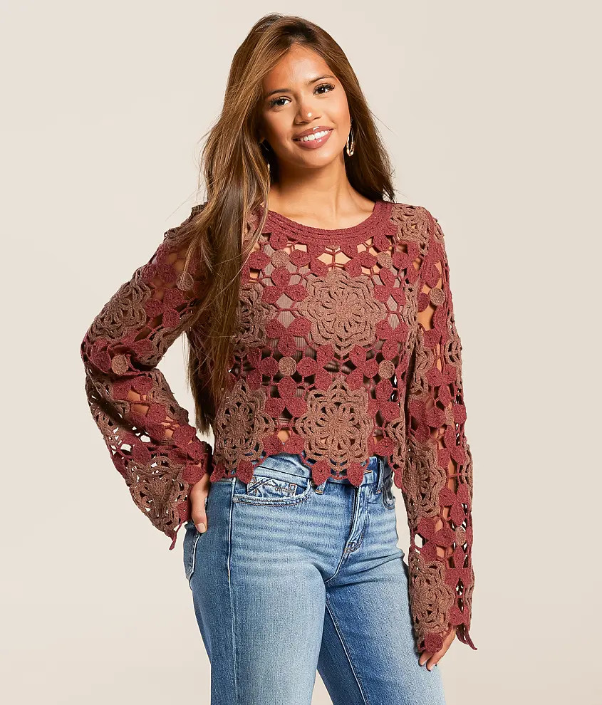 Floral Crochet Sweater | Buckle