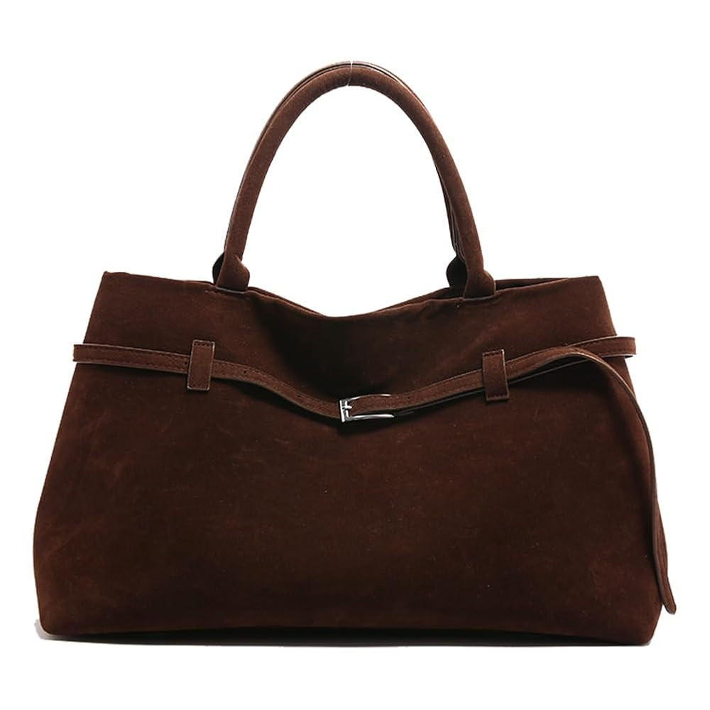 TIAASTAP Suede Tote Bags for Women - Ladies Handbags Leather Top Handle Bag Vintage Work Tote Bag... | Amazon (UK)