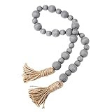 Gray Weathered Wood Bead Garland, Farmhouse Beads, Home Decor Beads | Amazon (US)
