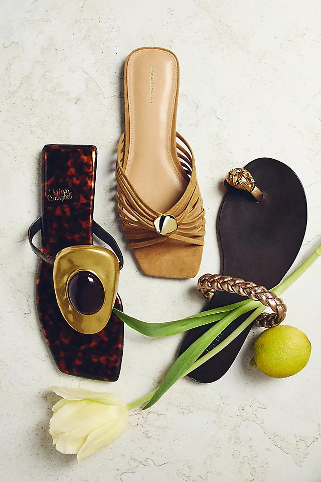 Strappy Square-Toe Slide Sandals | Anthropologie (US)