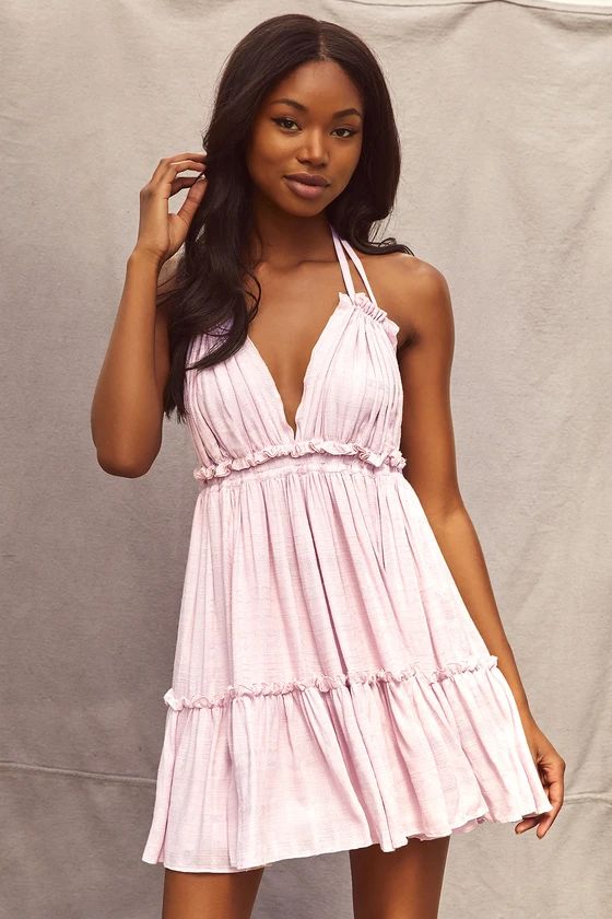 Pretty as a Picture Mauve Ruffled Halter Dress | Lulus (US)