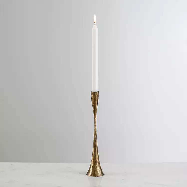 Textured Gold Taper Candle Holder, 12 in. | Kirkland's Home