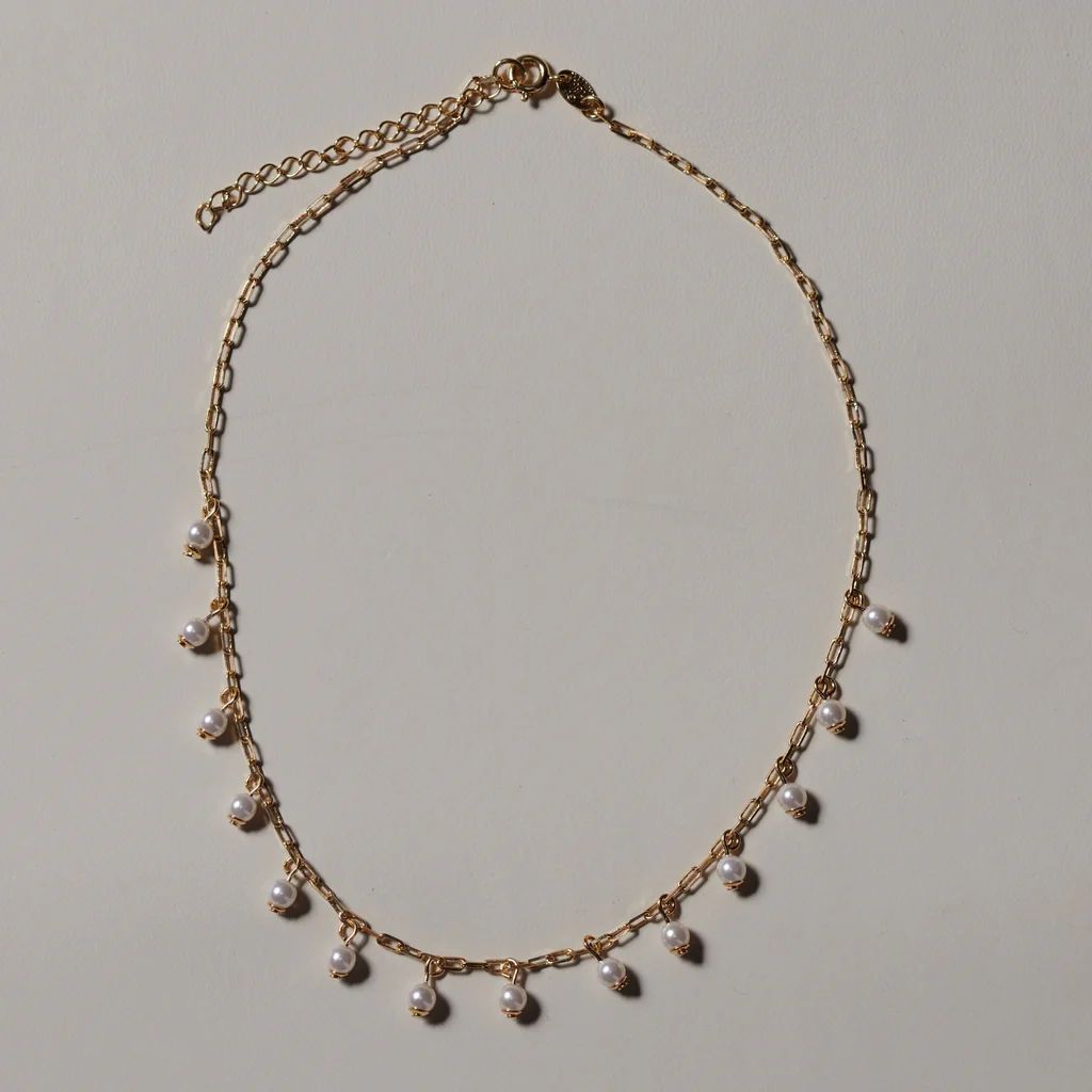 Pearl Charm Choker | Nickel and Suede