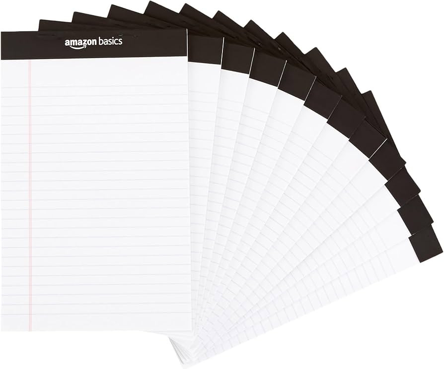 Amazon Basics Narrow Ruled Lined Writing Note Pad, 5 inch x 8 inch, White, 12 Count (12 Pack of 5... | Amazon (CA)