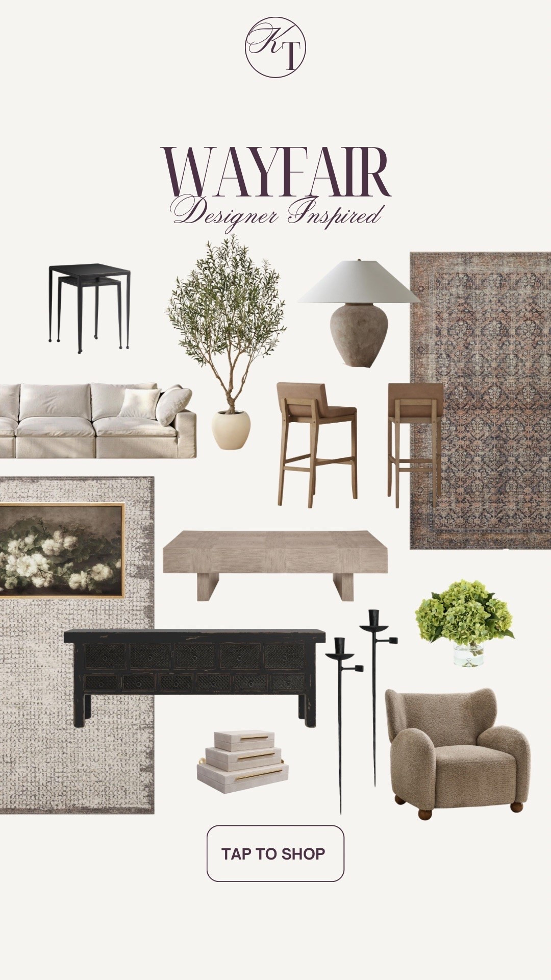 Designer inspired look for less from @wayfair! Organic modern, transition modern, English modern, home decor, cozy home