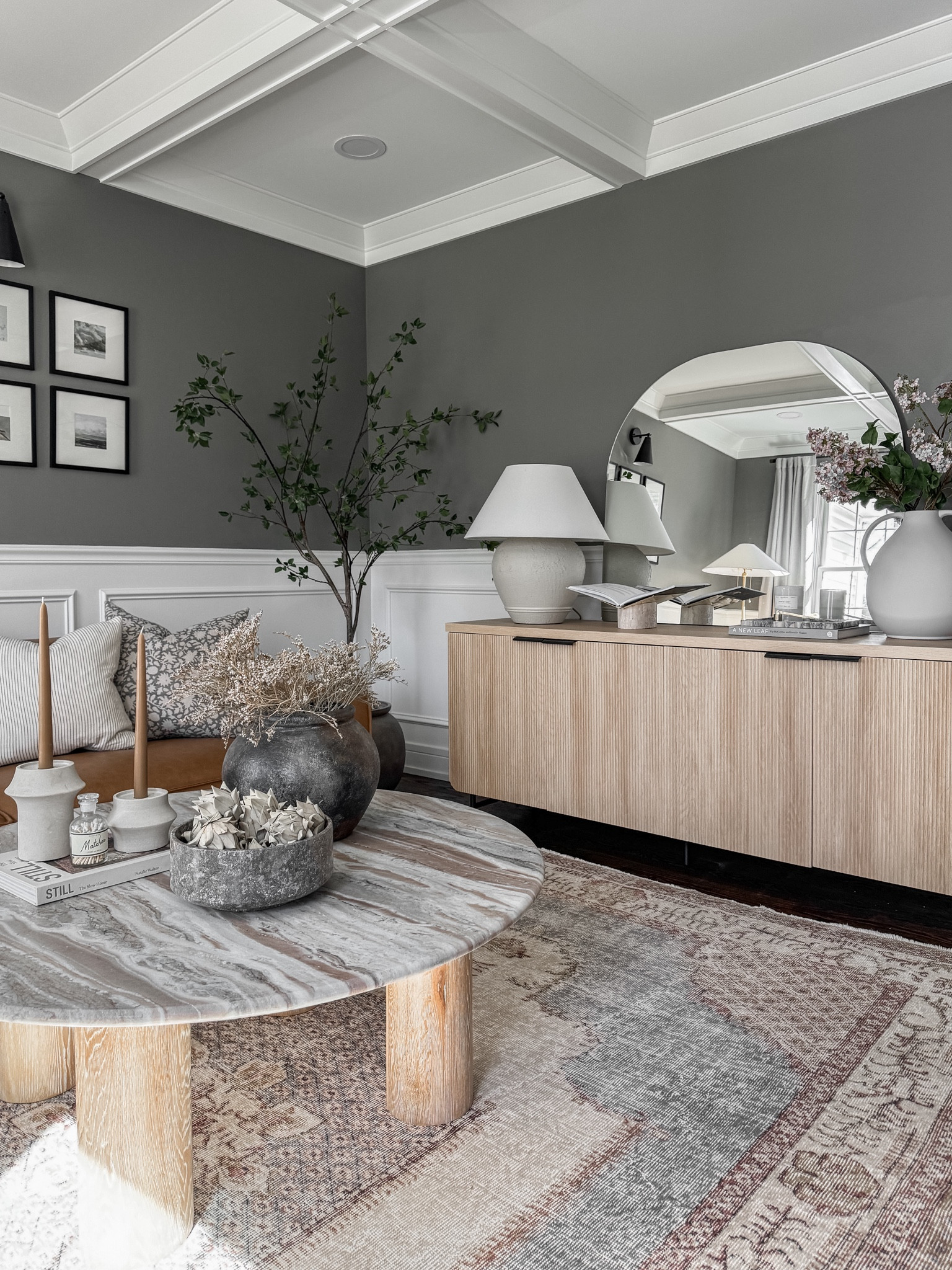 Sideboard styling - neutral, organic, light & airy in our office sitting area 🫶🏼

#LTKstyletip #LTKhome #LTKfindsunder100