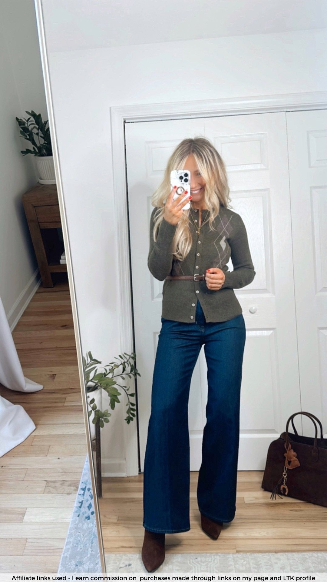 Smart casual outfit fall with boots

Zara sweater
Dark wash wide leg jeans
Brown suede boots 