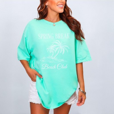 Spring Break Beach Club - Women's Garment Dyed Graphic T-Shirt | Target