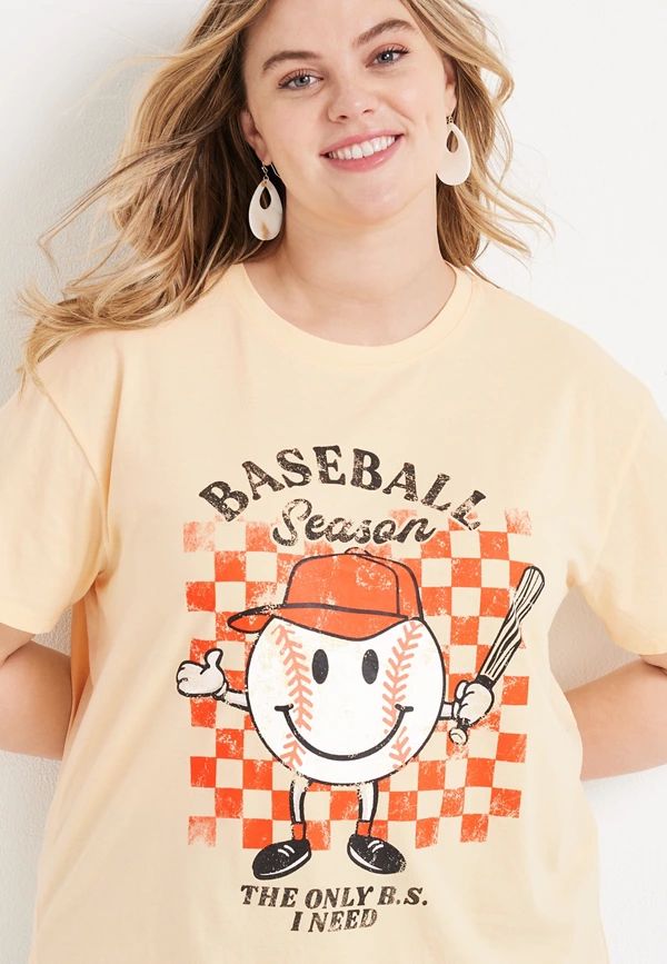 Plus Size Baseball Graphic Tee | Maurices