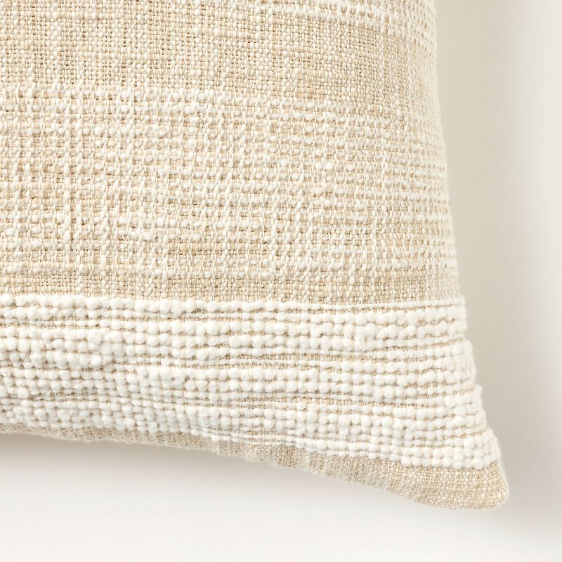 Oversized Woven Striped Square Throw Pillow Cream/Brown - Threshold™ designed with Studio McGee | Target
