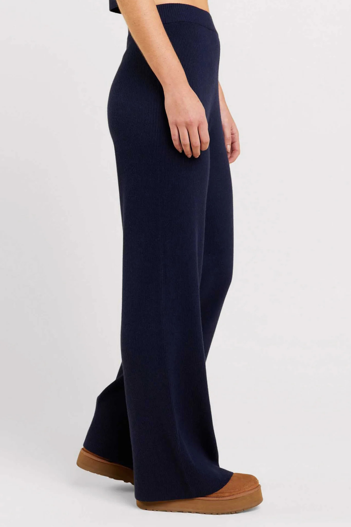 Ribbed Sweater Wide Leg Pant | nuuds