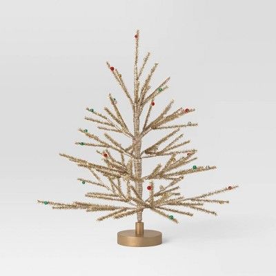 24" Artificial Tinsel Christmas Tree Gold - Threshold™ | Target