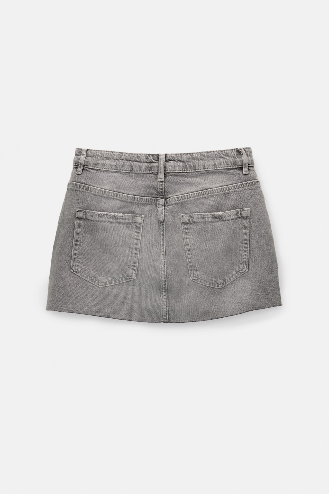 Denim mini skirt with frayed hem | PULL and BEAR UK