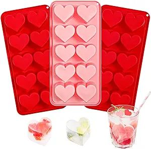 Webake Heart Ice Cube Molds, 10-Cavity Heart Shaped Silicone Molds for Chocolate, Ice Cubes, Cand... | Amazon (US)