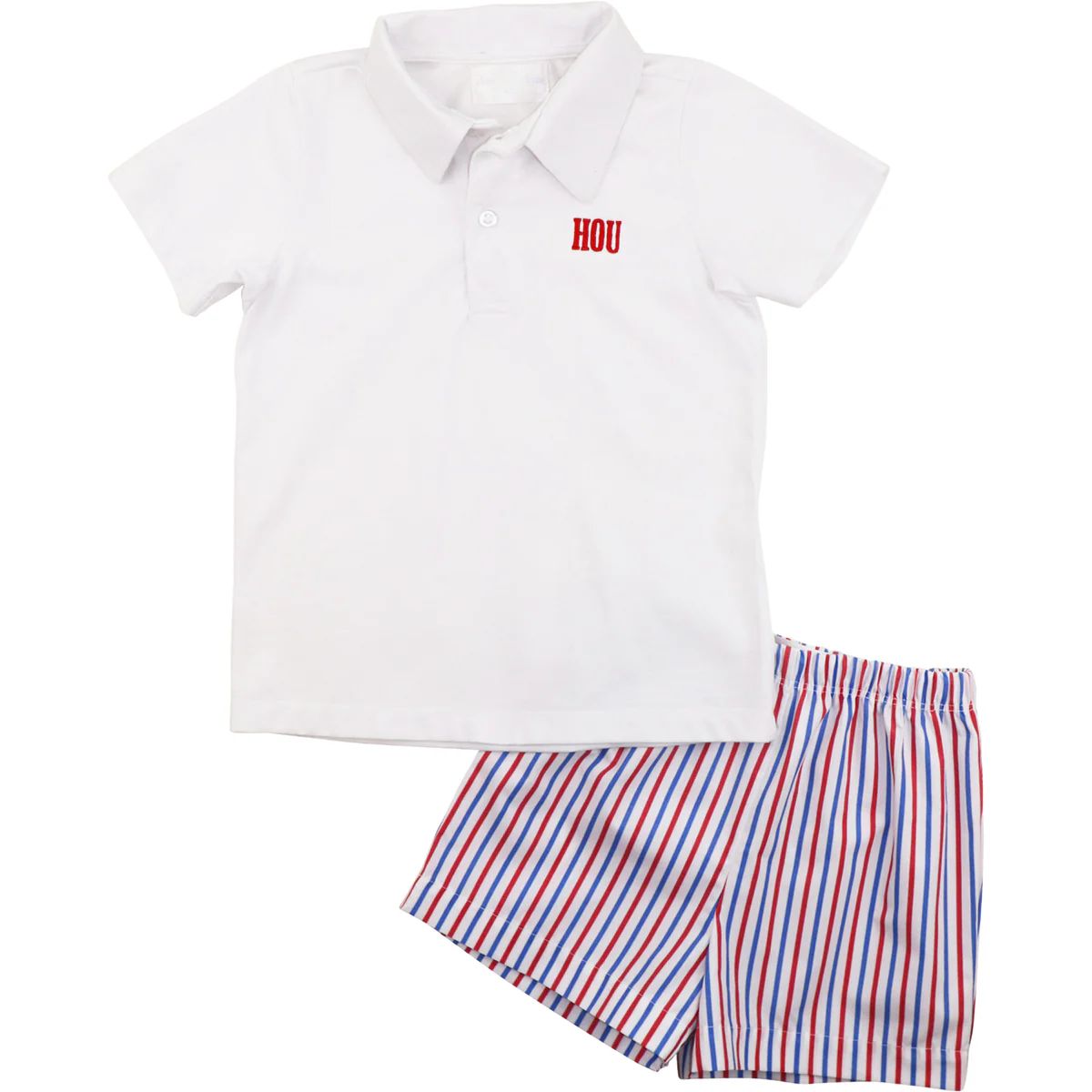 Red, White And Blue Stripe Short Set | Eliza James Kids