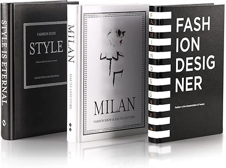 Fashion Decorative Book Stack,Set of 3 Hardcover Modern Decorative Books,Fashion Design Book Set ... | Amazon (US)