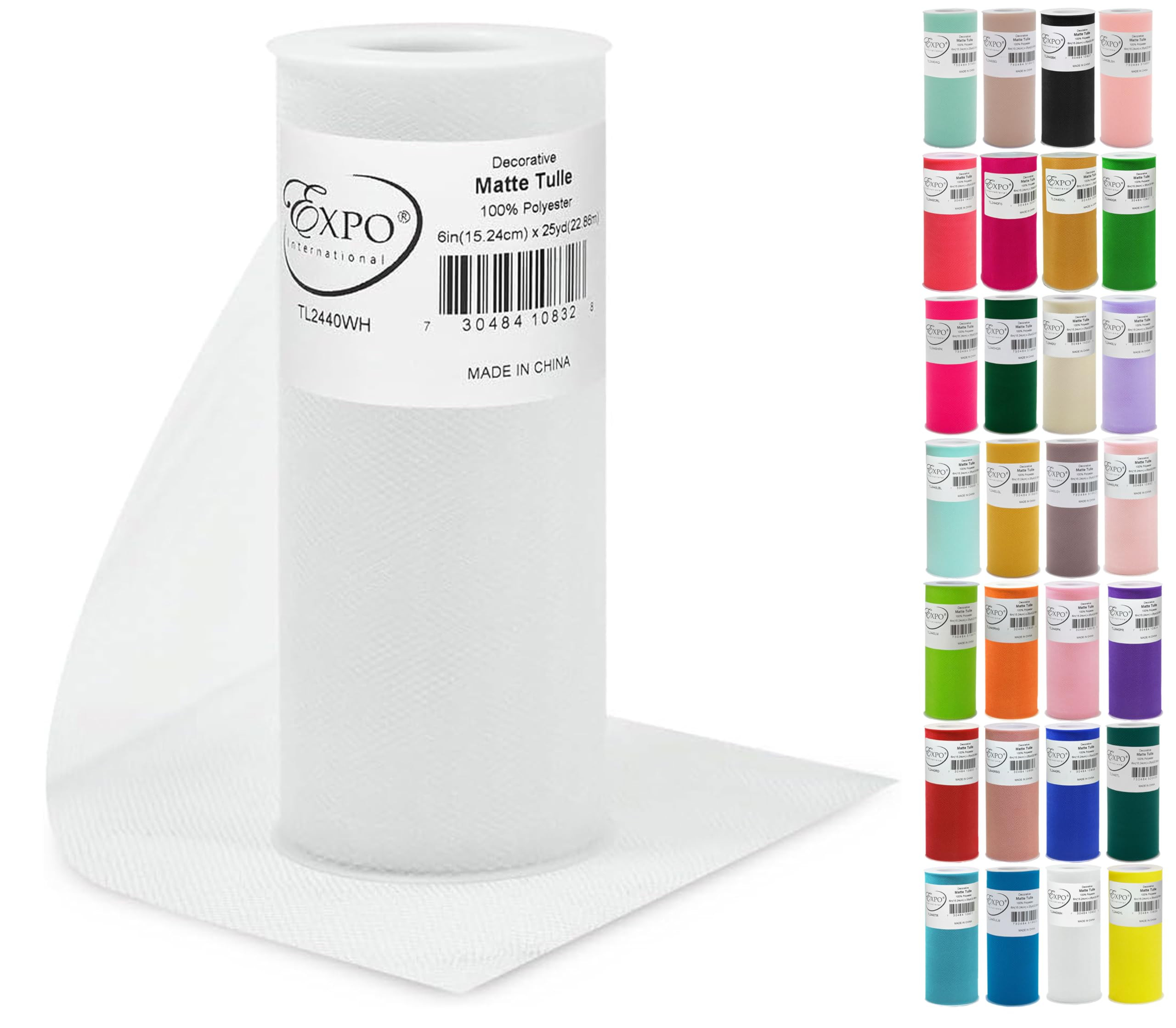 Expo International Decorative Matte Tulle, Lightweight Polyester Tulle Fabric for Tutus, Costumes... | Amazon (US)