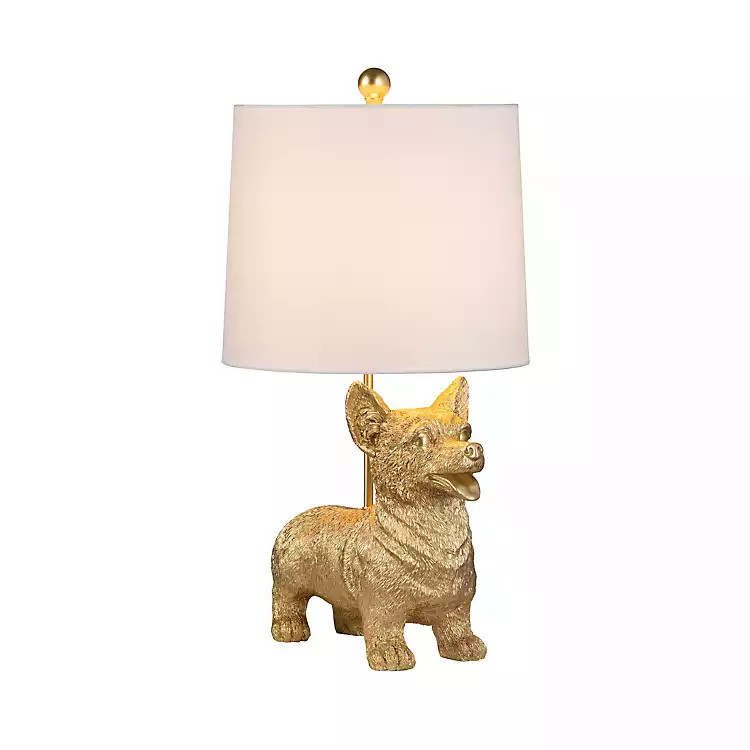 Gold Corgi Table Lamp | Kirklands