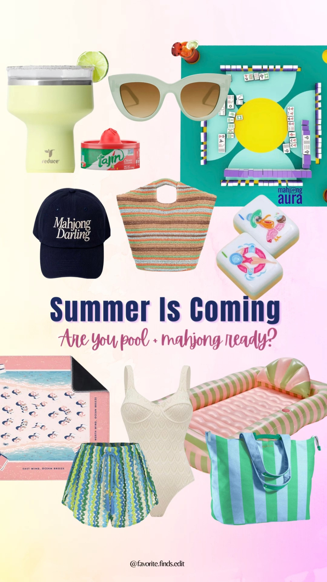 Summer is coming ☀️🀄️ everything you need for pool days + Mahjong marathons + mahjong marathons in the pool! From cute accessories to game night essentials. Get ready for your chicest summer season yet 💗 All linked!