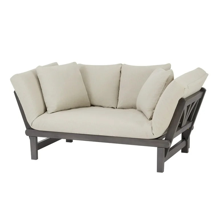Better Homes & Gardens Delahey Folding Wood Outdoor Sofa - Gray - Walmart.com | Walmart (US)