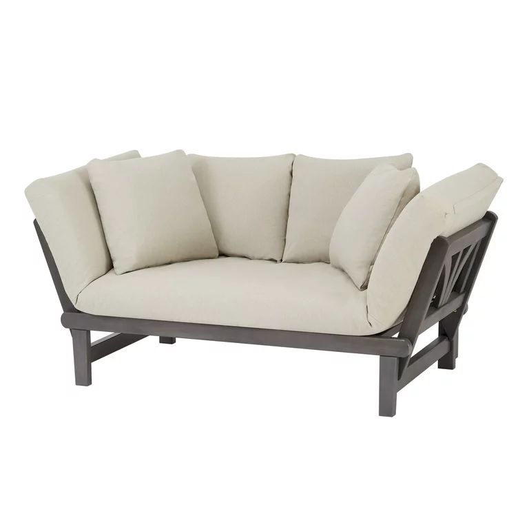 Better Homes & Gardens Delahey Convertible Studio Outdoor Daybed Sofa, Gray Cushion | Walmart (US)