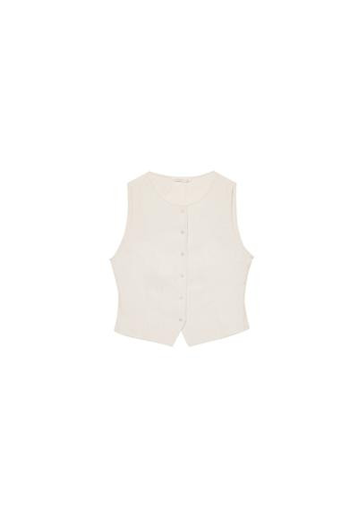 Textured top with buttons | Stradivarius (UK)