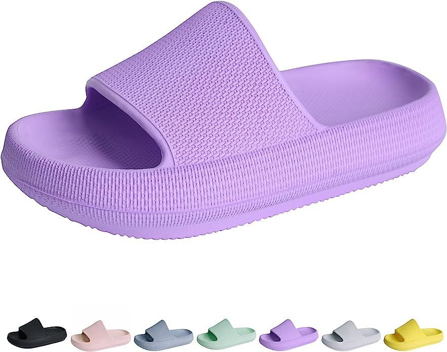 Youecci Cloud Slides for Kids丨Shower Slippers Bathroom Pool Sandals丨Boys Girls Comfy Thick So... | Amazon (US)