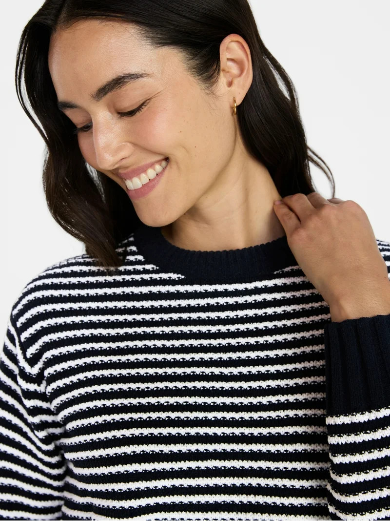 Time and Tru Women's Pullover Chenille Top with Long Sleeves, Sizes XS-XXXL | Walmart (US)