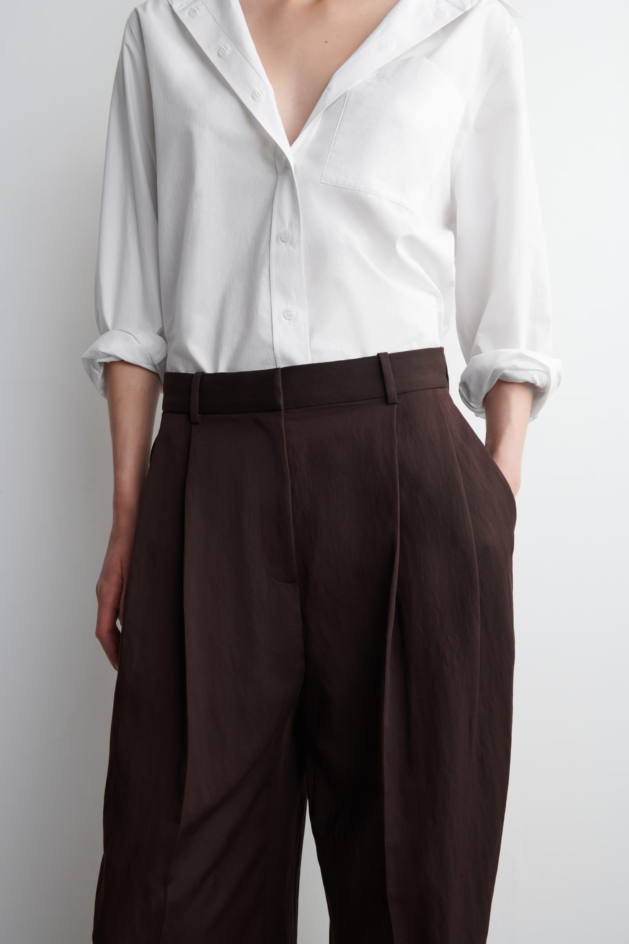RELAXED FLUID WIDE-LEG PANTS - BURGUNDY | COS US | COS (US)